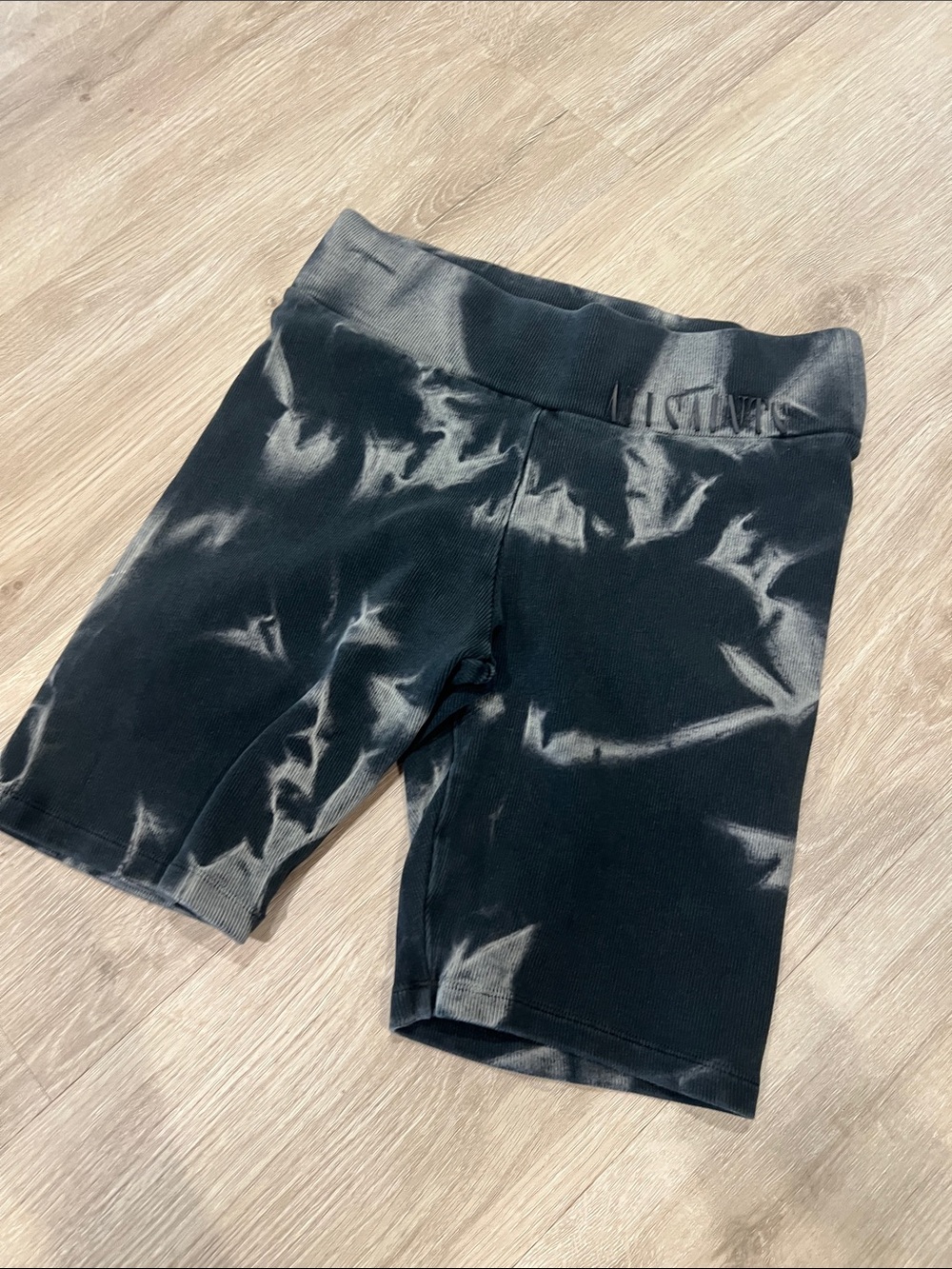 All Saints Black Ribbed Logo Waistband Shorts